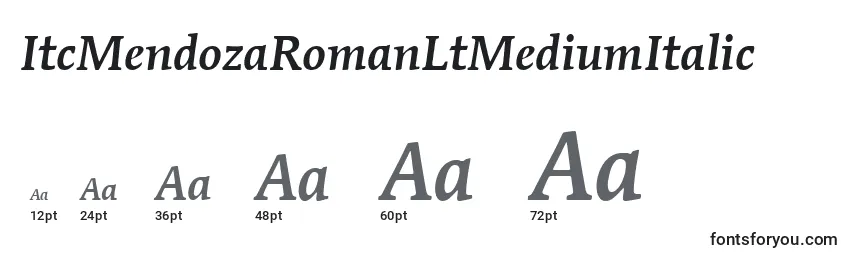ItcMendozaRomanLtMediumItalic Font Sizes