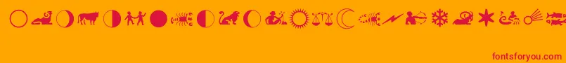 AlmanacMt Font – Red Fonts on Orange Background