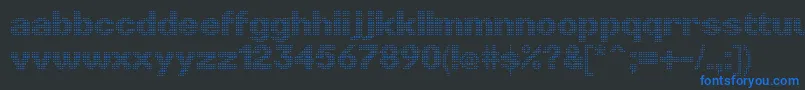 Fonte LinotypePunktLight – fontes azuis em um fundo preto