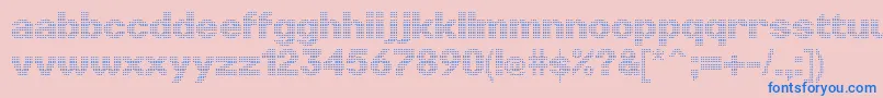 LinotypePunktLight-Schriftart – Blaue Schriften auf rosa Hintergrund