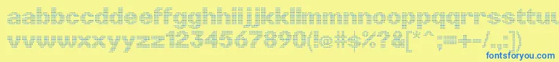 Fonte LinotypePunktLight – fontes azuis em um fundo amarelo
