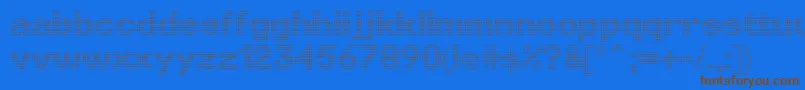フォントLinotypePunktLight – 茶色の文字が青い背景にあります。