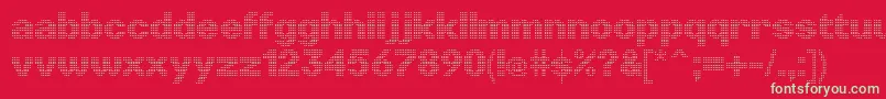 フォントLinotypePunktLight – 赤い背景に緑の文字