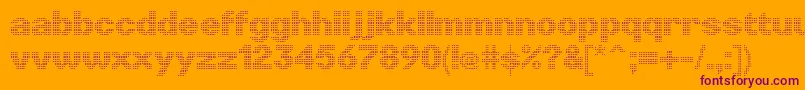 Police LinotypePunktLight – polices violettes sur fond orange