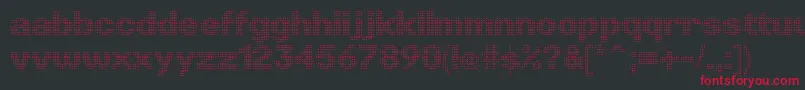 フォントLinotypePunktLight – 黒い背景に赤い文字