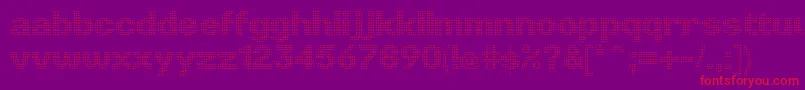 LinotypePunktLight-Schriftart – Rote Schriften auf violettem Hintergrund