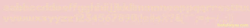 LinotypePunktLight-fontti – keltaiset fontit vaaleanpunaisella taustalla