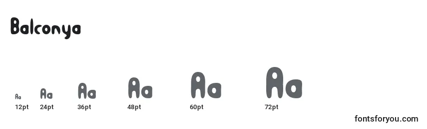 Balconya Font Sizes