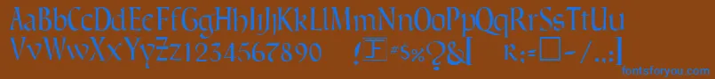 GreenowicNarrow Font – Blue Fonts on Brown Background
