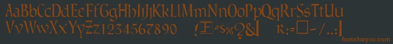 GreenowicNarrow Font – Brown Fonts on Black Background