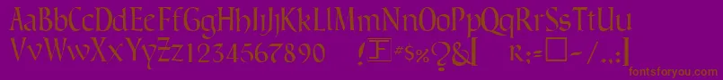 GreenowicNarrow Font – Brown Fonts on Purple Background