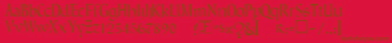 フォントGreenowicNarrow – 赤い背景に茶色の文字