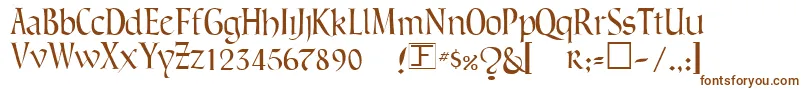 GreenowicNarrow-fontti – ruskeat fontit valkoisella taustalla