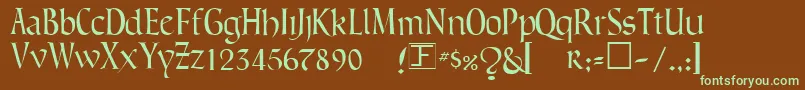 GreenowicNarrow Font – Green Fonts on Brown Background