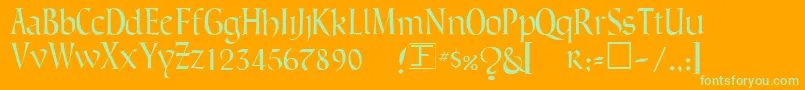 GreenowicNarrow Font – Green Fonts on Orange Background