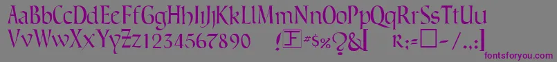 GreenowicNarrow-fontti – violetit fontit harmaalla taustalla