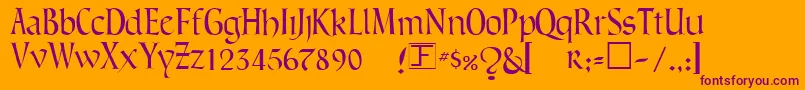GreenowicNarrow Font – Purple Fonts on Orange Background