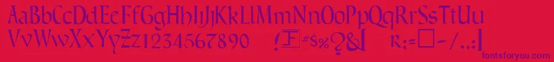 GreenowicNarrow Font – Purple Fonts on Red Background