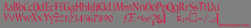 GreenowicNarrow Font – Red Fonts on Gray Background