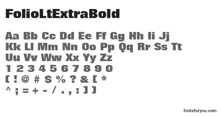 FolioLtExtraBold-fontti – aakkoset, numerot, erikoismerkit