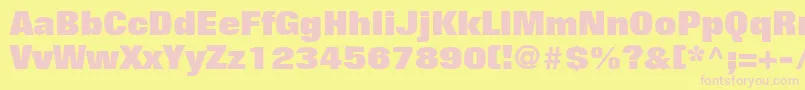 FolioLtExtraBold Font – Pink Fonts on Yellow Background