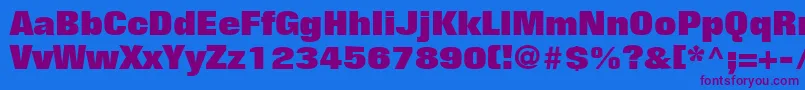 FolioLtExtraBold Font – Purple Fonts on Blue Background