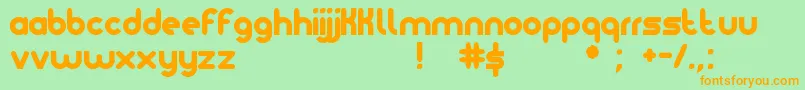 Noteame Font – Orange Fonts on Green Background