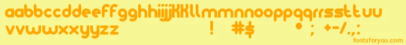 Noteame Font – Orange Fonts on Yellow Background