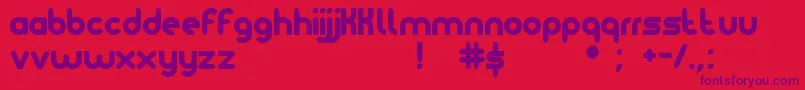 Noteame Font – Purple Fonts on Red Background