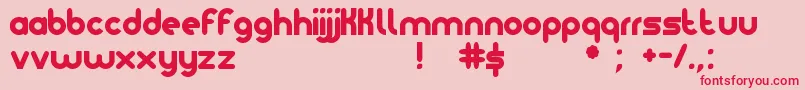 Więcej informacji o czcionce Noteame Czcionka Noteame – czerwone czcionki na różowym tle