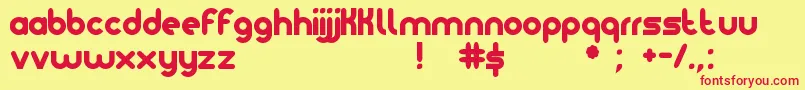 Noteame Font – Red Fonts on Yellow Background