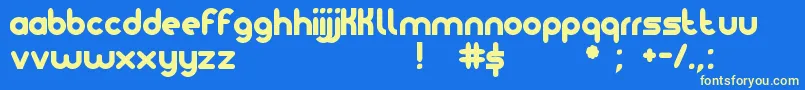 Noteame Font – Yellow Fonts on Blue Background