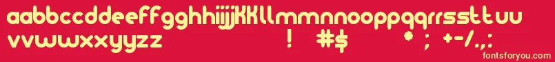 Noteame Font – Yellow Fonts on Red Background