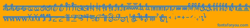 フォントCrystalBearers – オレンジの背景に青い文字