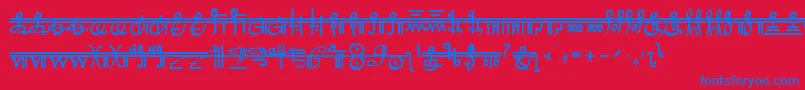 フォントCrystalBearers – 赤い背景に青い文字