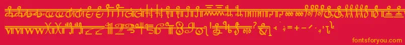フォントCrystalBearers – 赤い背景にオレンジの文字