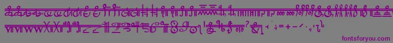 フォントCrystalBearers – 紫色のフォント、灰色の背景