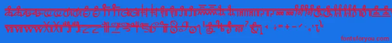 CrystalBearers Font – Red Fonts on Blue Background