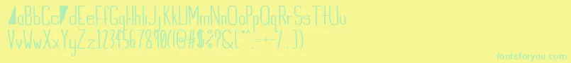 IndieSummerbold-Schriftart – Grüne Schriften auf gelbem Hintergrund