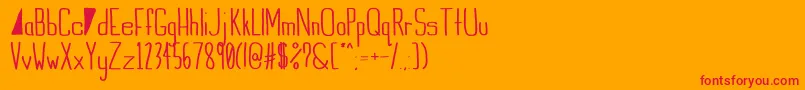 IndieSummerbold Font – Red Fonts on Orange Background