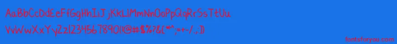 LaurenC.Brown Font – Red Fonts on Blue Background