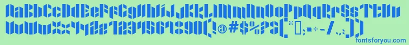 XactoBlade Font – Blue Fonts on Green Background