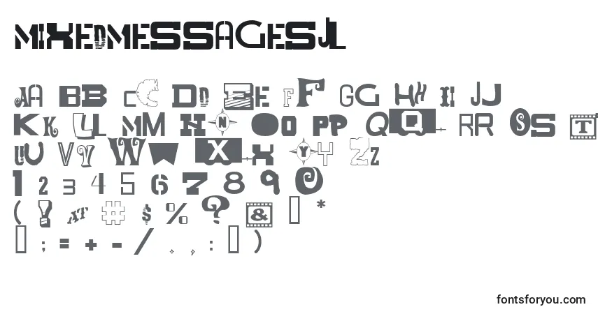 A fonte MixedMessagesJl – alfabeto, números, caracteres especiais