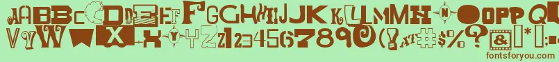 MixedMessagesJl Font – Brown Fonts on Green Background