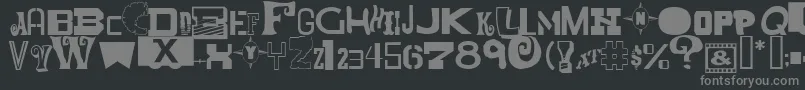 Fonte MixedMessagesJl – fontes cinzas em um fundo preto