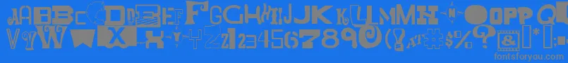 MixedMessagesJl Font – Gray Fonts on Blue Background