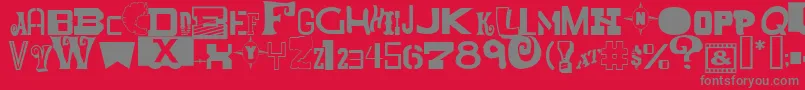 MixedMessagesJl-Schriftart – Graue Schriften auf rotem Hintergrund