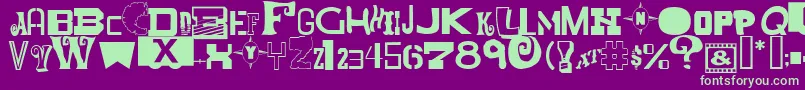 MixedMessagesJl Font – Green Fonts on Purple Background