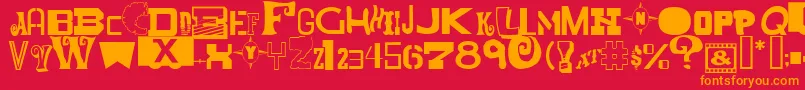 MixedMessagesJl Font – Orange Fonts on Red Background