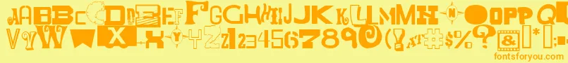 Więcej informacji o czcionce MixedMessagesJl Czcionka MixedMessagesJl – pomarańczowe czcionki na żółtym tle